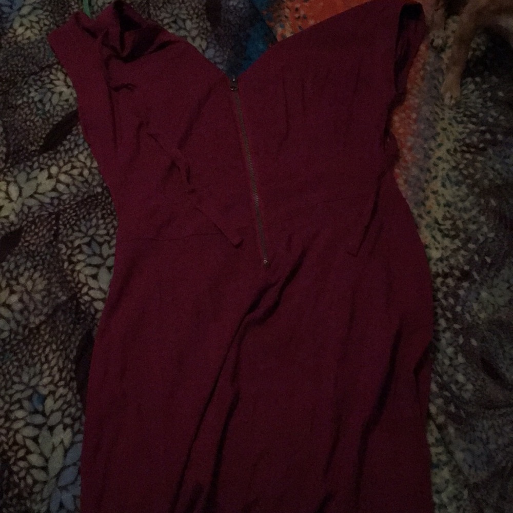 Magenta Red zipper dress